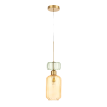 Lampa wisząca MOLLY AMBER z szklanym bursztynowym  kloszem 1xE14 ML1823 Milagro