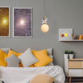 Lampa wisząca ASTRONAUTA do pokoju dziecka biały klosz na E27 ML1721 Milagro