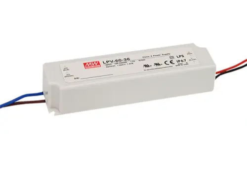 Zasilacz impulsowy; LED; 60W; 24V; 2.5A; 90-264VAC; 127-370VDC; IP67 PS-LPV-60-24 Mean Well