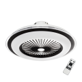 Lampowentylator ZEPHYR czarny z pilotem LED 48W zmienna barwa do salonu ML1514 Milagro