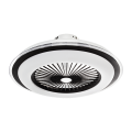 Lampowentylator ZEPHYR czarny z pilotem LED 48W zmienna barwa do salonu ML1514 Milagro