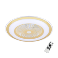 Nowoczesny lampowentylator ZEPHYR złoty sterowanie pilotem 48W LED ML1517 Milagro