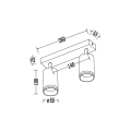Oprawa Pipe Ring Spot Czarny 2xGU10 ML2069 Milagro