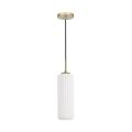Zwis lampa wisząca VESTA, szklany mleczny klosz nad stół, złota rozeta 1xE27 ML1803 Milagro