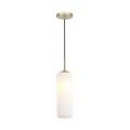 Zwis lampa wisząca VESTA, szklany mleczny klosz nad stół, złota rozeta 1xE27 ML1803 Milagro