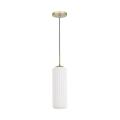 Zwis lampa wisząca VESTA, szklany mleczny klosz nad stół, złota rozeta 1xE27 ML1803 Milagro