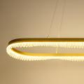 Stylowa lampa wisząca PRECIOSA LED 4000K 45W złota z akrylowymi kryształkami nad stół ML1868 Milagro