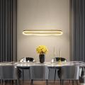Stylowa lampa wisząca PRECIOSA LED 4000K 45W złota z akrylowymi kryształkami nad stół ML1868 Milagro