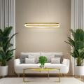 Stylowa lampa wisząca PRECIOSA LED 4000K 45W złota z akrylowymi kryształkami nad stół ML1868 Milagro