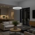 Lampa wisząca GALA SILVER z ozdobnym ringiem LED 25W 4000K 2000lm ML2242 Milagro