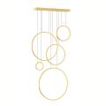 Lampa wisząca SATURNO złota pięć śringów LEW 100W 4000K 4000lm do wysokiego salonu ML2325 Milagro