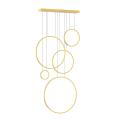 Lampa wisząca SATURNO złota pięć śringów LEW 100W 4000K 4000lm do wysokiego salonu ML2325 Milagro