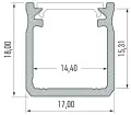 Profil aluminiowy czarny typ Y 1m + klosz mleczny EKPR6336 Eko-Light