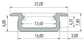 Profil aluminiowy srebrny typ Z 1m + klosz mleczny EKPR6481 Eko-Light
