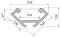 Profil aluminiowy narożny srebrny typ C 1m + klosz mleczny EKPR6511 Eko-Light