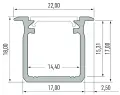 Profil aluminowy srebrny typ G 1m + klosz mleczny EKPR6559 Eko-Light