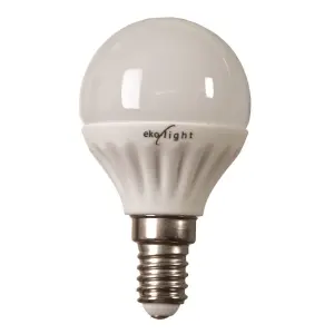 ŻARÓWKA LED 3W E14 Kulka. Barwa: CIEPŁA EKZA390 Eko-Light