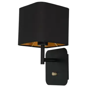Kinkiet NAPOLI BLACK/GOLD 1xE27 | ML6365 Milagro