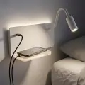 Lampa nocna z półką Shelf Led 4W+5W+2W prawa Biały ML0694 Milagro