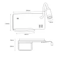 Lampa nocna z półką Shelf Led 4W+5W+2W prawa Biały ML0694 Milagro