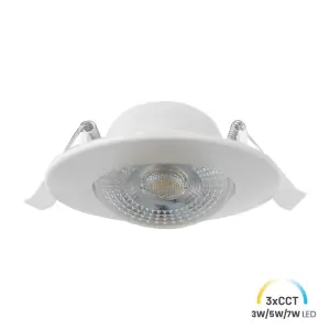 Oczko Sufitowe Okrągłe Ruchome 3/5/7W 3CCT Natynk/Podtynk Biały EKZ2669 Eko-Light