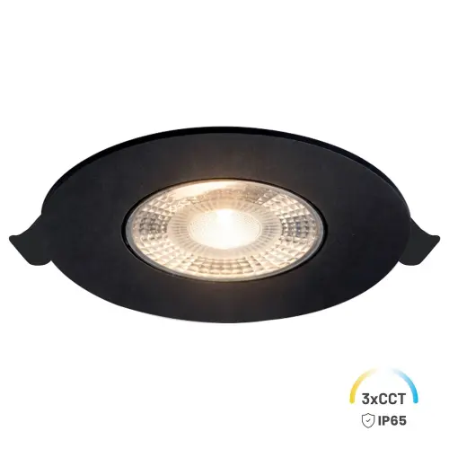 Oczko Sufitowe Okrągłe 5W 3CCT IP65 Podtynk Czarny EKZ2672 Eko-Light