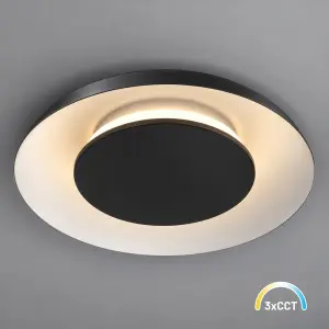 Lampa sufitowa Piattino 15W LED CCT Czarny ML2939 Milagro