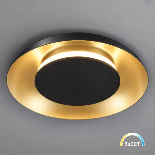 Lampa sufitowa Piattino 15W LED CCT Czarno-złoty ML2940 Milagro