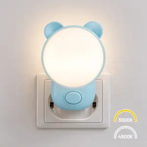 Lampka Nocna Bear Wtykowa 1,2W 2CCT Niebieski EKW0088 Eko-Light