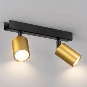 Lampa sufitowa Hudson 2xGU10 Czarno-Złoty MLP0258 Milagro