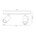 Lampa sufitowa Hudson 2xGU10 Czarno-Złoty MLP0258 Milagro
