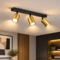 Lampa sufitowa Hudson 3xGU10 Czarno-Złoty MLP0259 Milagro