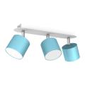Lampa sufitowa DIXIE niebieskie reflektorki do pokoju chłopca 3xGX53 MLP7606 Milagro