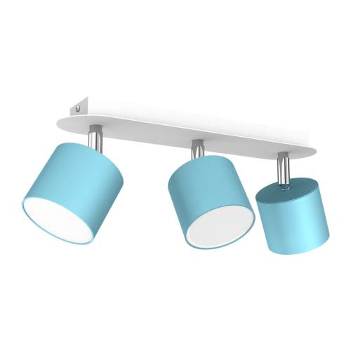 Lampa sufitowa DIXIE niebieskie reflektorki do pokoju chłopca 3xGX53 MLP7606 Milagro