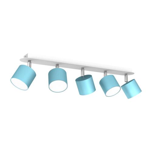 Lampa sufitowa DIXIE reflektorki na listwie niebiesko białe 5xGX53 MLP7608 Milagro