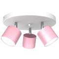 Lampa sufitowa DIXIE okrągła rozeta różowe reflektorki 3xGX53 MLP7612 Milagro