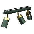 Lampa sufitowa JOKER zielono złota reflektorki regulowane do kuchni 3xGU10 MLP7719 Milagro