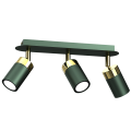 Lampa sufitowa JOKER zielono złota reflektorki regulowane do kuchni 3xGU10 MLP7719 Milagro